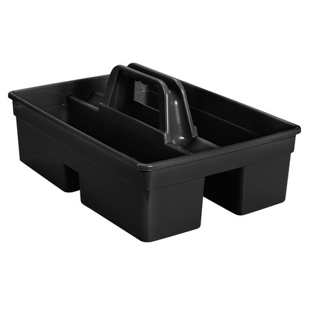 Rubbermaid Commercial Executive Carry Caddy, 2-Compartment, Plastic, 10.75w x 6.5h, Black 1880994